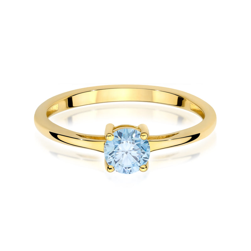 Inel Aur 9K cu Diamant Albastru de Laborator 0.50 ct, imaginea 2 din 8