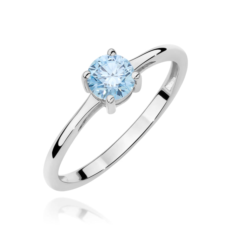 Inel Aur 9K cu Diamant Albastru de Laborator 0.50 ct, imaginea 5 din 8
