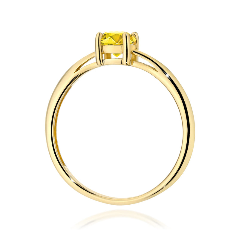 Inel Aur 9K cu Diamant Galben de Laborator 0.50 ct, imaginea 3 din 8