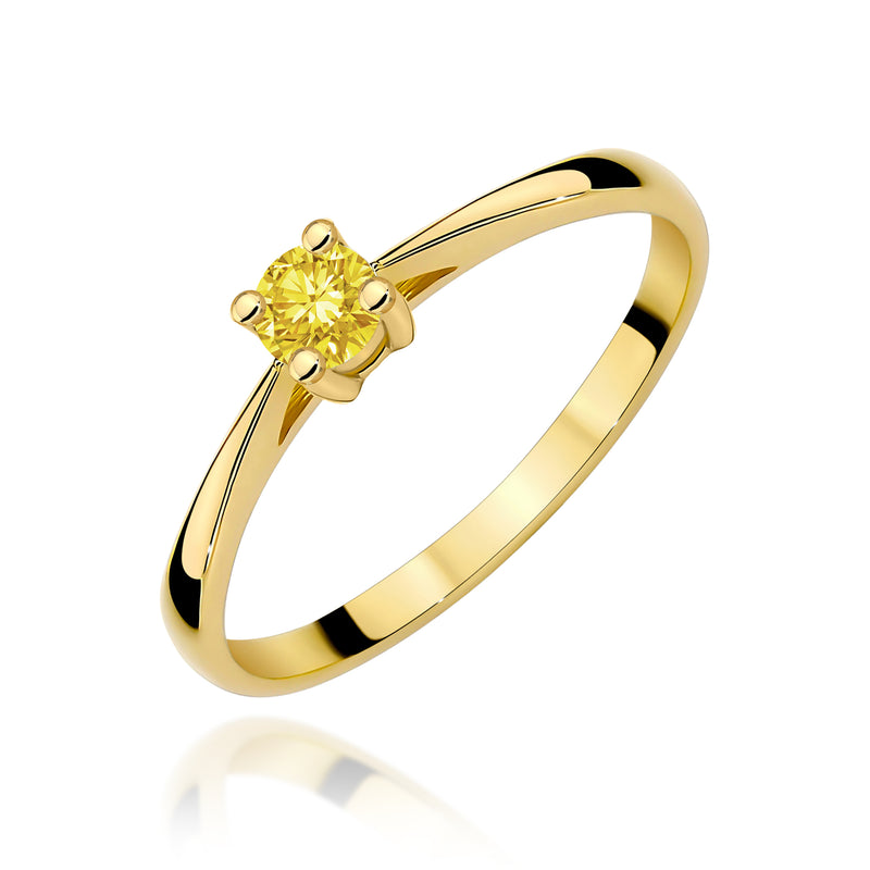 Inel Aur 14K cu Diamant de Laborator 0.15 ct — Aur galben