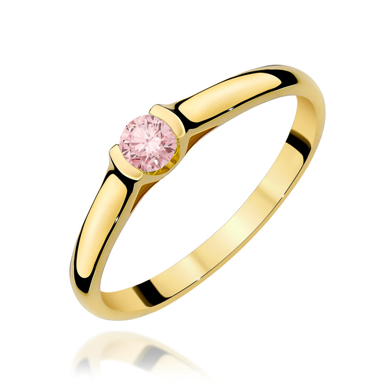 Inel Aur 14K cu Diamant de Laborator 0.15 ct — Aur galben
