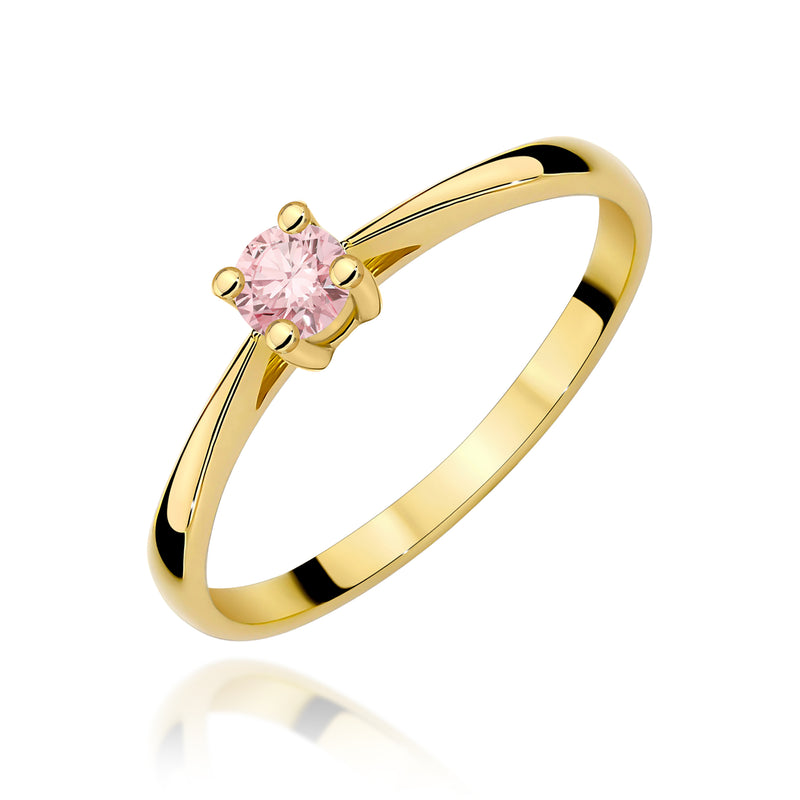 Inel Aur 9K cu Diamant de Laborator 0.15 ct — Aur galben