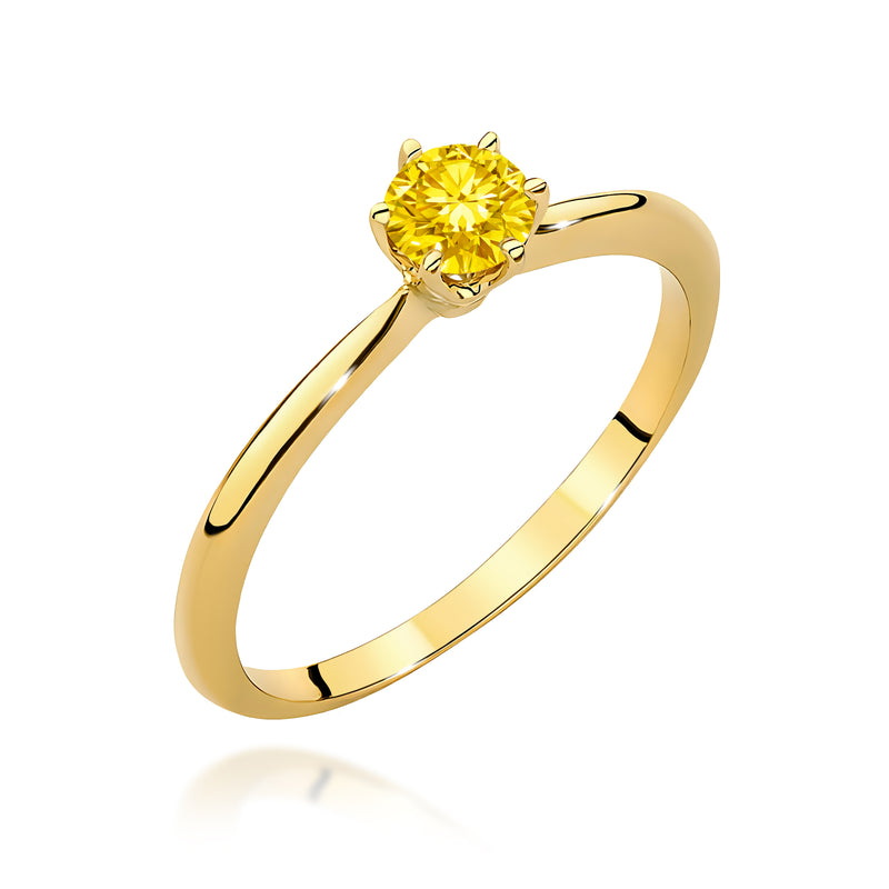 Inel Aur 14K cu Diamant de Laborator 0.50 ct — Aur galben