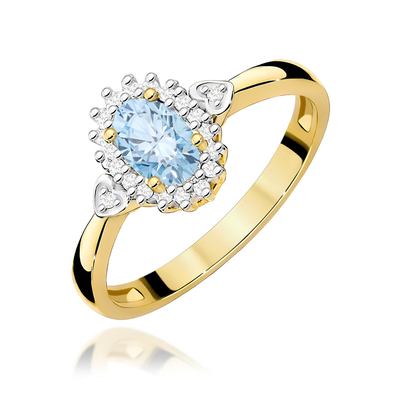 Inel Aur 9K cu Diamante de Laborator 0.60 ct — Aur galben