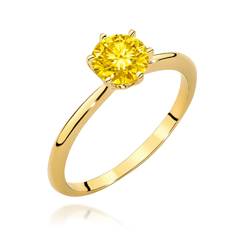 Inel Aur 9K cu Diamant de Laborator 1.00 ct — Aur galben