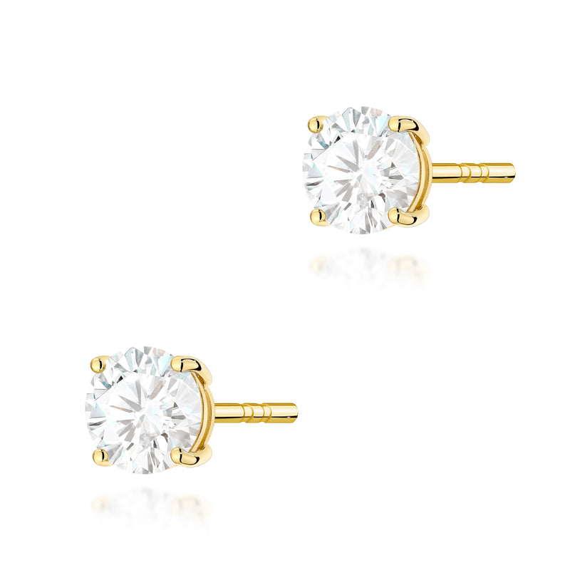 Cercei Aur 14K cu Diamant de Laborator 0.70 ct — Aur galben