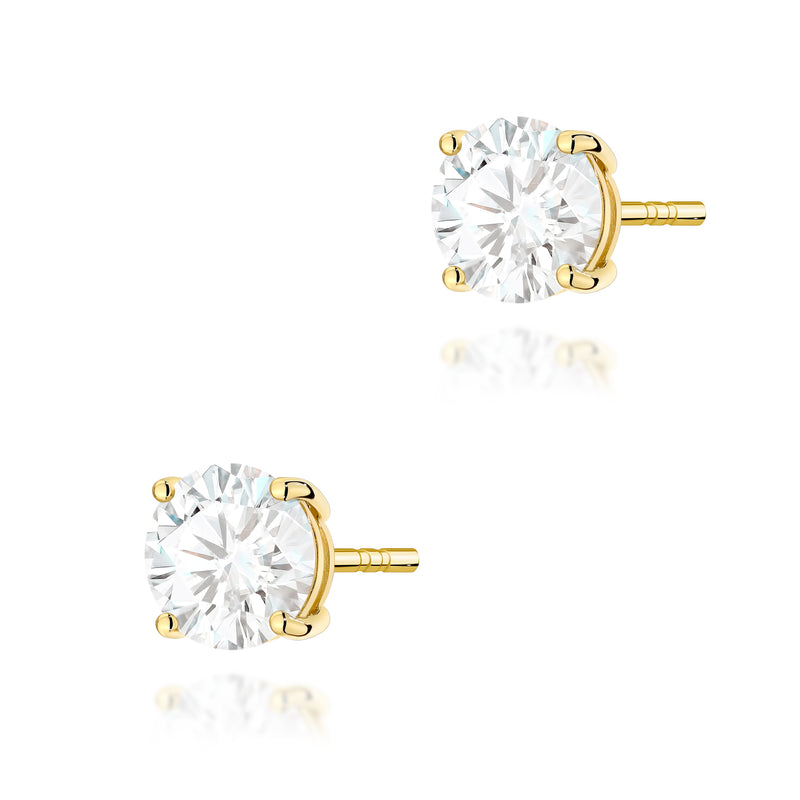 Cercei Aur 14K cu Diamant Natural 1.50 ct — Aur galben