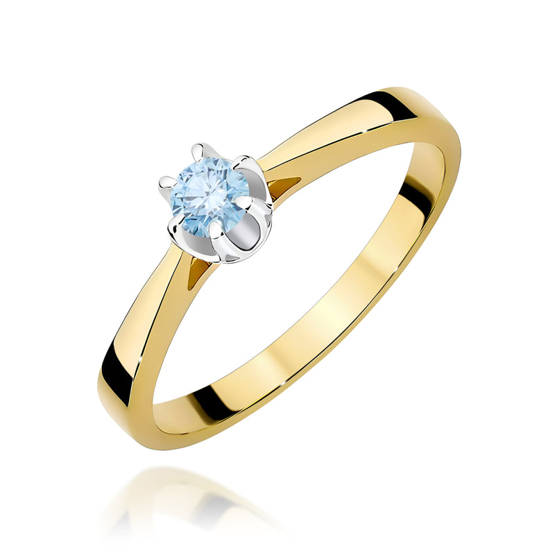 Inel Aur 14K cu Diamant de Laborator 0.12 ct — Aur galben