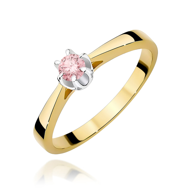 Inel Aur 14K cu Diamant de Laborator 0.12 ct — Aur galben