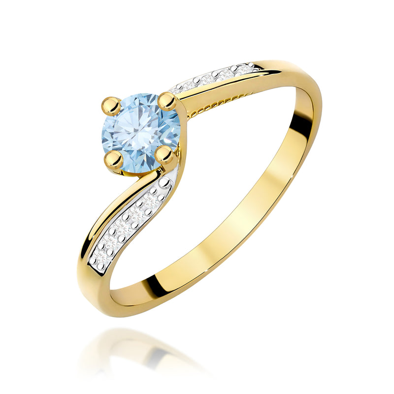 Inel Aur 9K cu Diamante de Laborator 0.55 ct — Aur galben