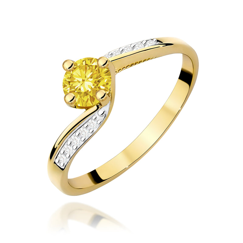 Inel Aur 9K cu Diamante de Laborator 0.55 ct — Aur galben