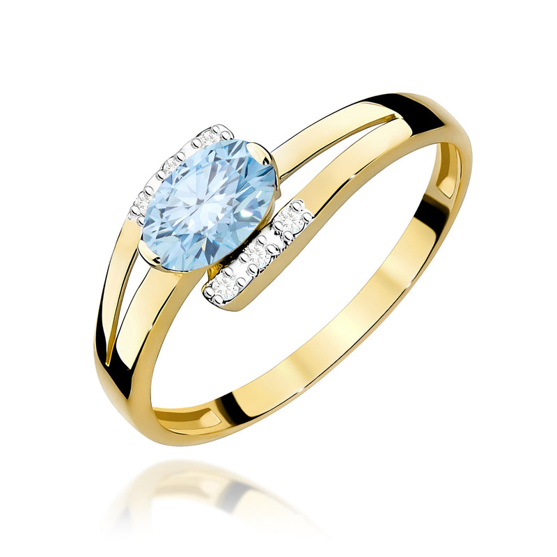 Inel Aur 9K cu Diamante de Laborator 0.55 ct — Aur galben