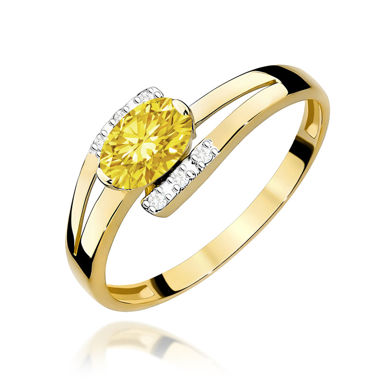 Inel Aur 9K cu Diamante de Laborator 0.55 ct — Aur galben
