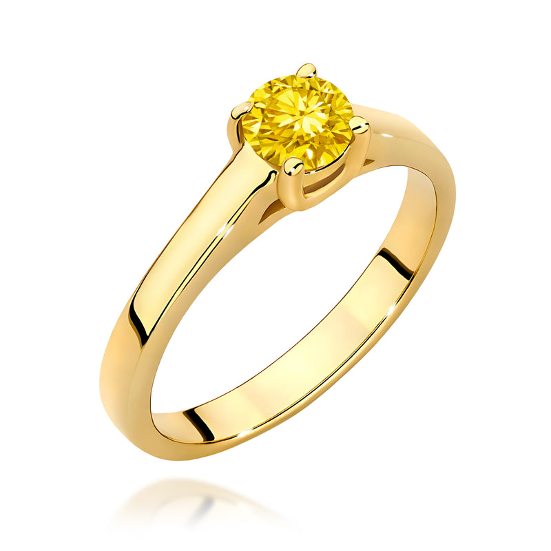 Inel Aur 9K cu Diamant de Laborator 0.50 ct — Aur galben