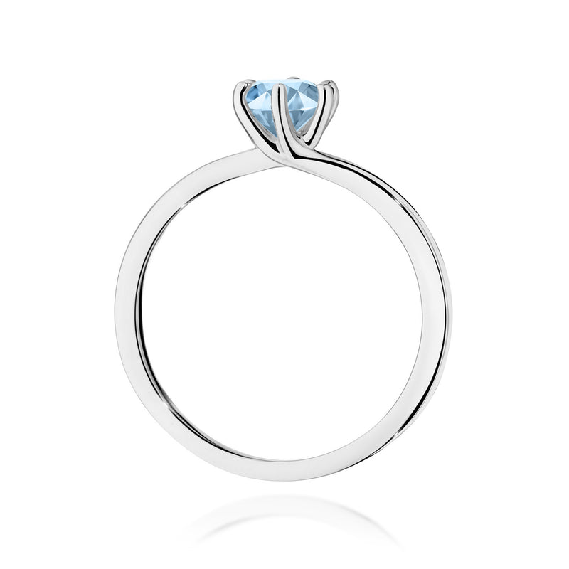 Inel Aur 14K cu Diamant Albastru de Laborator 0.50 ct, imaginea 11 din 12