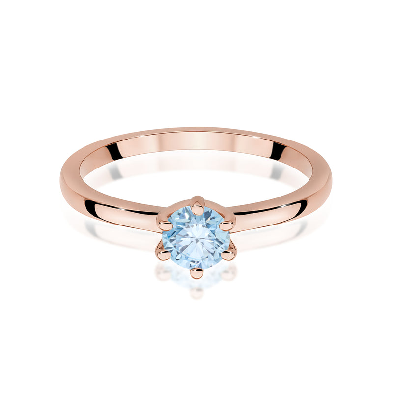 Inel Aur 14K cu Diamant Albastru de Laborator 0.50 ct, imaginea 6 din 12
