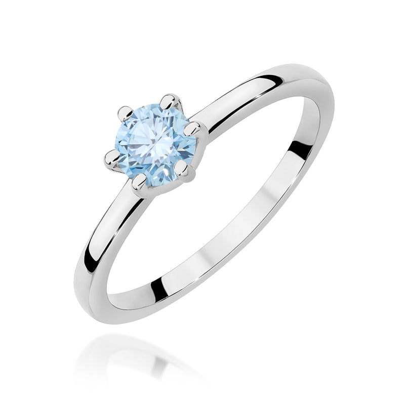Inel Aur 14K cu Diamant Albastru de Laborator 0.50 ct, imaginea 9 din 12