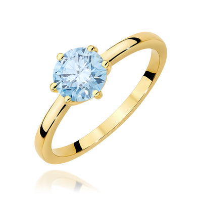 Inel Aur 14K cu Diamant Albastru de Laborator 1.00 ct