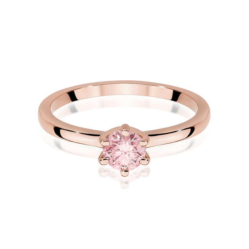 Inel Aur 14K cu Diamant Roz de Laborator 0.50 ct, imaginea 6 din 12
