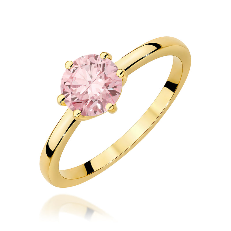Inel Aur 14K cu Diamant Roz de Laborator 1.00 ct — Aur galben