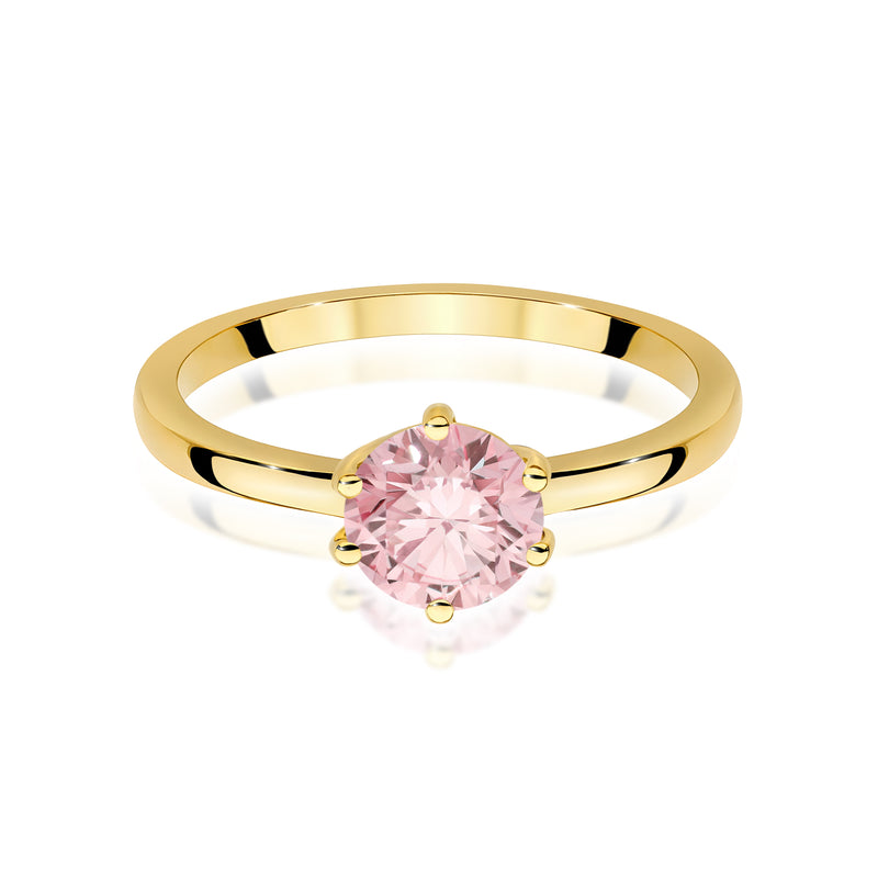 Inel Aur 14K cu Diamant Roz de Laborator 1.00 ct, imaginea 2 din 12