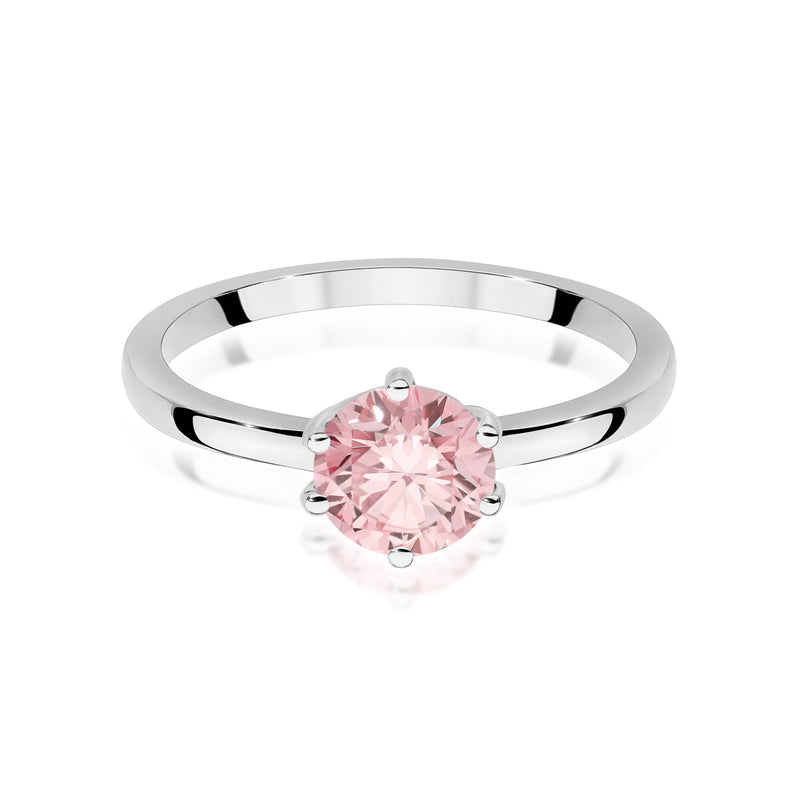 Inel Aur 14K cu Diamant Roz de Laborator 1.00 ct, imaginea 10 din 12