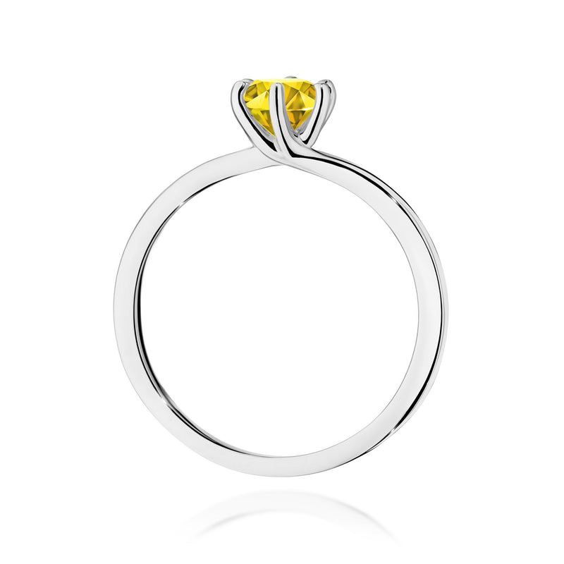 Inel Aur 14K cu Diamant Galben de Laborator 0.50 ct, imaginea 11 din 12