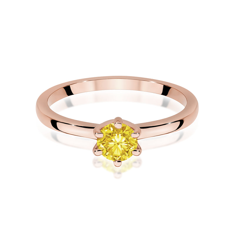 Inel Aur 14K cu Diamant Galben de Laborator 0.50 ct, imaginea 6 din 12