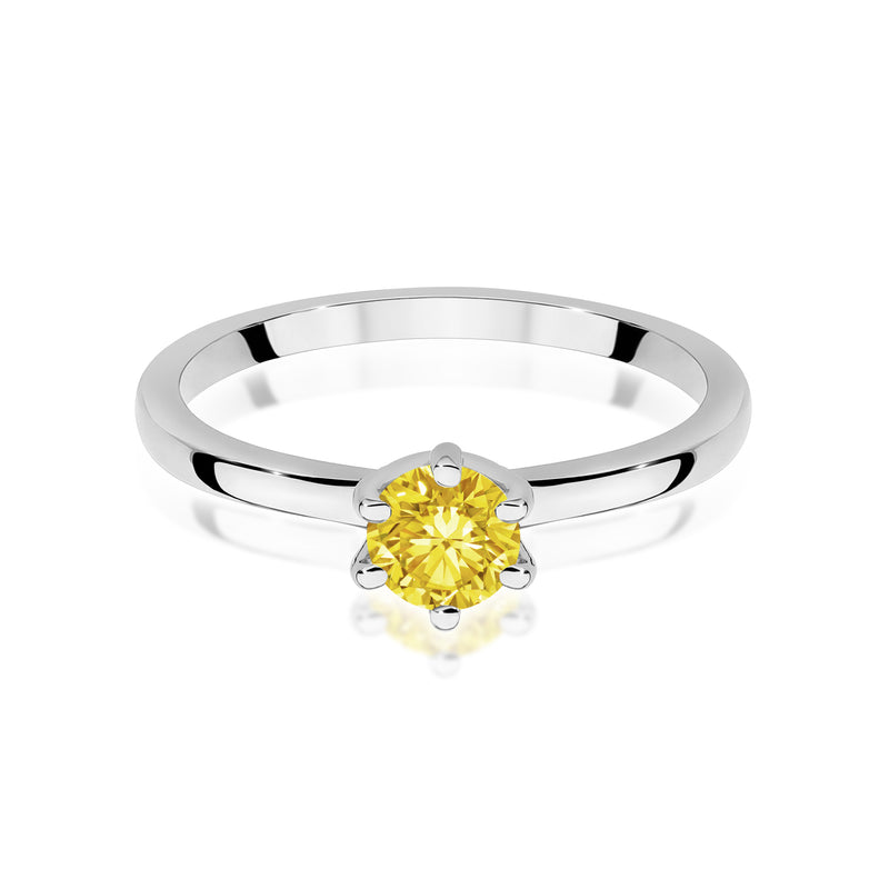 Inel Aur 14K cu Diamant Galben de Laborator 0.50 ct, imaginea 10 din 12