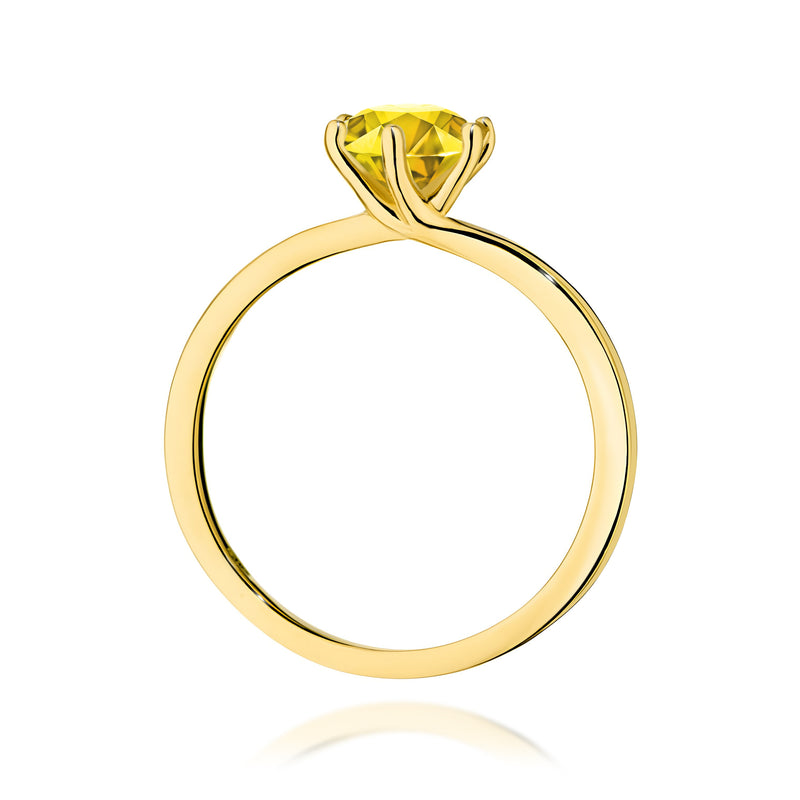 Inel Aur 14K cu Diamant Galben de Laborator 1.00 ct, imaginea 3 din 12