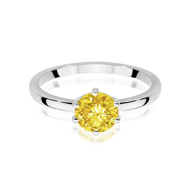 Inel Aur 14K cu Diamant Galben de Laborator 1.00 ct, imaginea 10 din 12