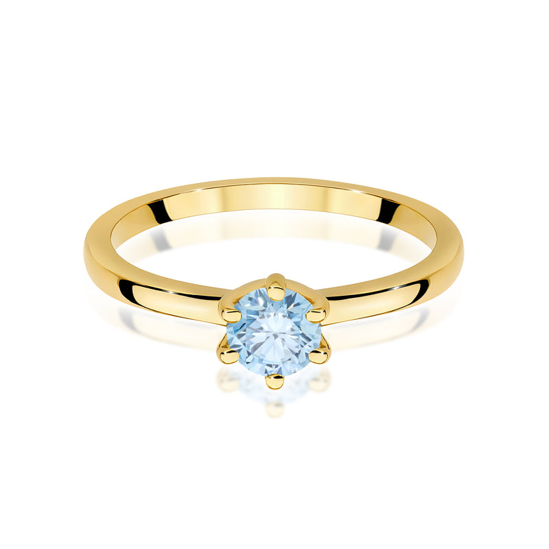Inel Aur 9K cu Diamant Albastru de Laborator 0.50 ct, imaginea 2 din 8
