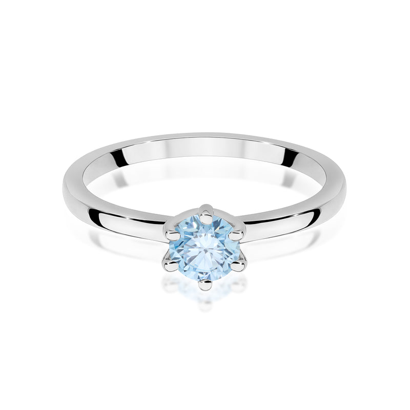 Inel Aur 9K cu Diamant Albastru de Laborator 0.50 ct, imaginea 6 din 8