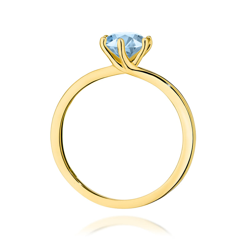 Inel Aur 9K cu Diamant Albastru de Laborator 1.00 ct, imaginea 3 din 8