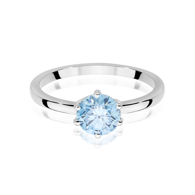 Inel Aur 9K cu Diamant Albastru de Laborator 1.00 ct, imaginea 6 din 8
