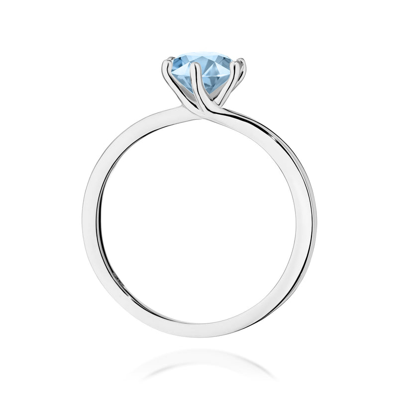 Inel Aur 9K cu Diamant Albastru de Laborator 1.00 ct, imaginea 7 din 8