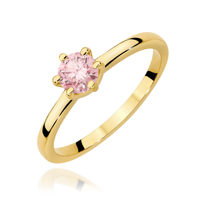 Inel Aur 9K cu Diamant Roz de Laborator 0.50 ct — Aur galben
