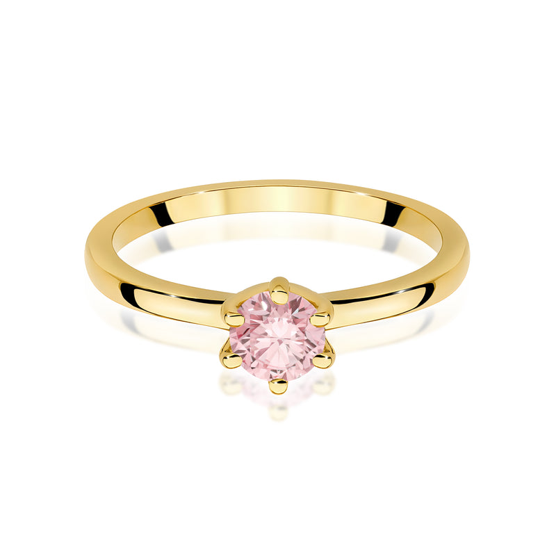 Inel Aur 9K cu Diamant Roz de Laborator 0.50 ct, imaginea 2 din 8