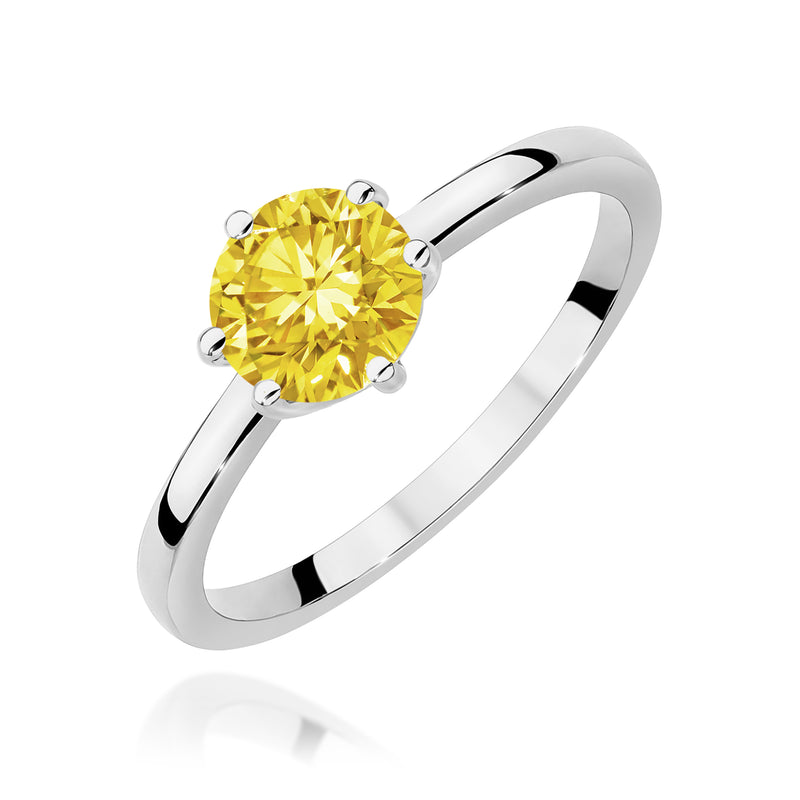 Inel Aur 9K cu Diamant Galben de Laborator 1.00 ct, imaginea 5 din 8
