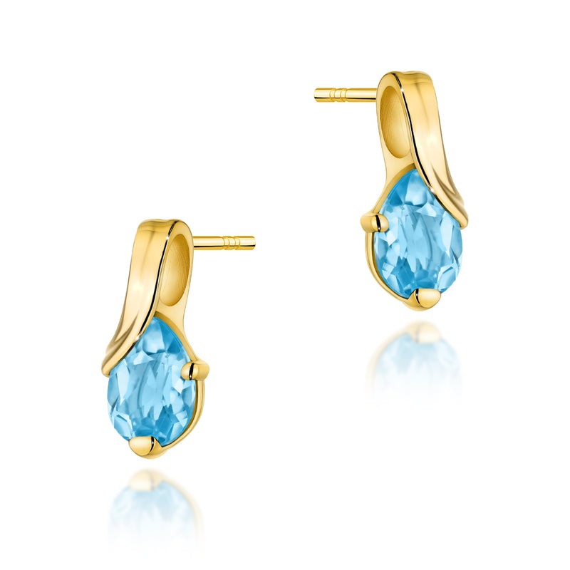 Cercei Aur 14K cu Topaz Swiss 0.90 ct — Aur galben