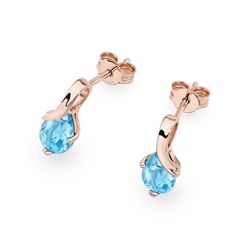 Cercei Aur 14K cu Topaz Swiss 0.90 ct, imaginea 5 din 9