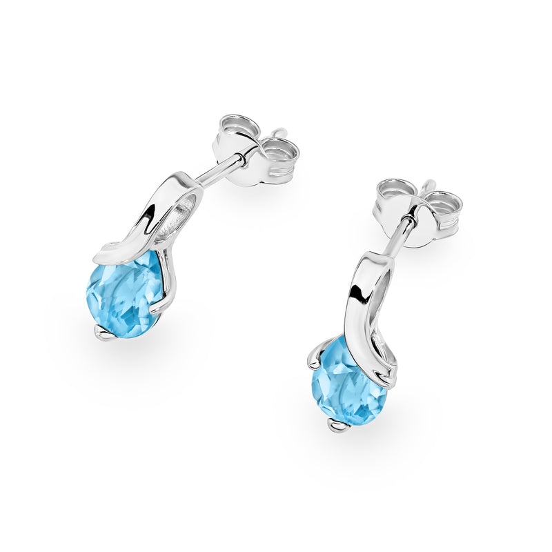 Cercei Aur 14K cu Topaz Swiss 0.90 ct, imaginea 8 din 9