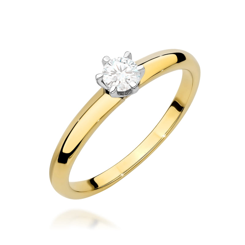 Inel Aur 14K cu Diamant de Laborator 0.25 ct — Aur galben