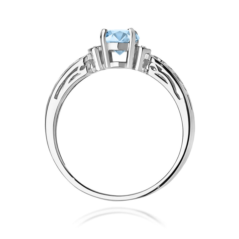Inel Aur 14K cu Diamante Albastre de Laborator 0.52 ct, imaginea 11 din 12