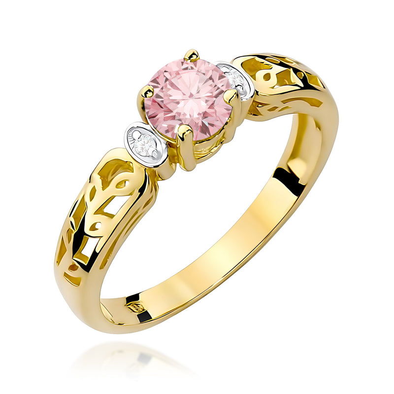 Inel Aur 14K cu Diamante Roz de Laborator 0.52 ct — Aur galben