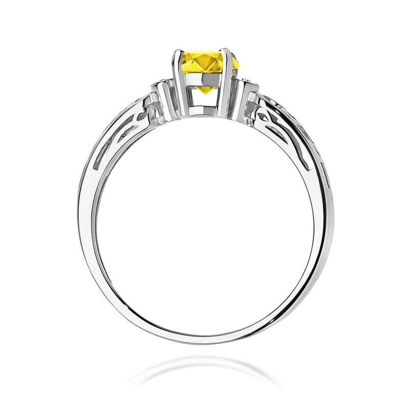 Inel Aur 14K cu Diamante Galbene de Laborator 0.52 ct, imaginea 11 din 12