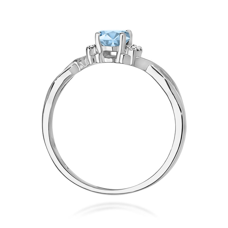 Inel Aur 14K cu Diamante Albastre de Laborator 0.55 ct, imaginea 11 din 12
