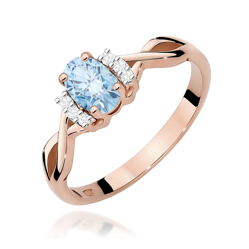 Inel Aur 14K cu Diamante Albastre de Laborator 0.55 ct, imaginea 5 din 12