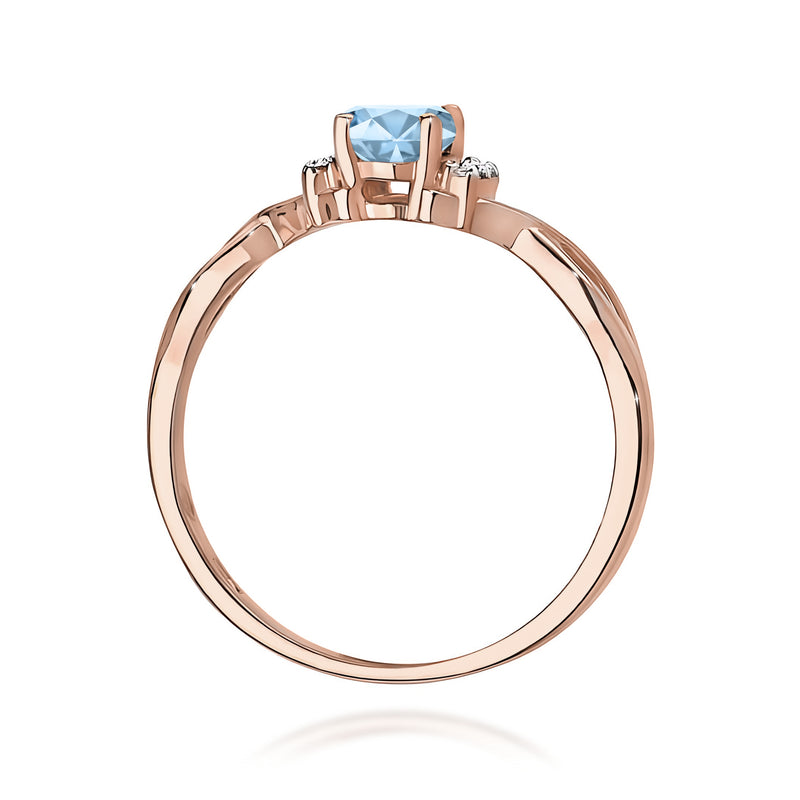 Inel Aur 14K cu Diamante Albastre de Laborator 0.55 ct, imaginea 7 din 12