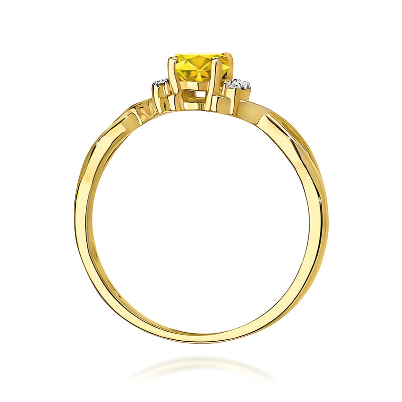 Inel Aur 14K cu Diamante Galbene de Laborator 0.55 ct, imaginea 3 din 12
